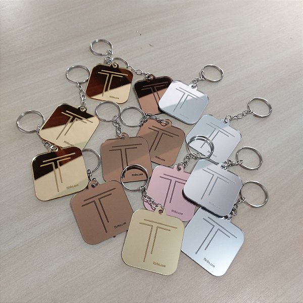 1 Chaveiro Com a Logo Logotipo Brasão do Cliente Corporativo Personalizado para Lembrança com Gravação a laser (Minimo 50 unidades por pedido) - Selecionar Material/cor dentro do anuncio