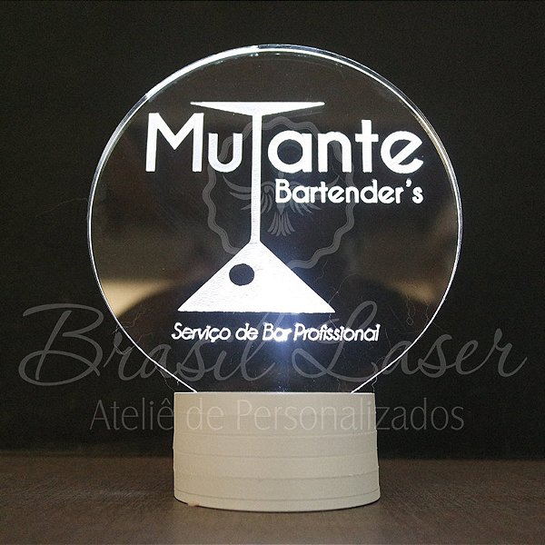 Abajur Luminária com Logotipo Logo Arte do Cliente Empresa Evento de Led sem Fio - Veja opções de Tamanho no Anúncio