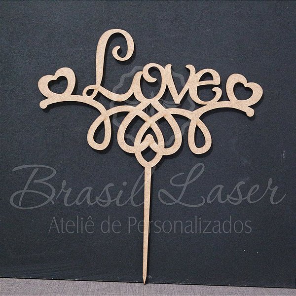 Topo De Bolo de Fincar Love - Cor à Escolher