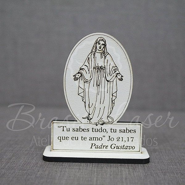 50 Lembrancinhas Religiosas ( Nossa Senhora ) com 8 cm de altura no Mdf Branco