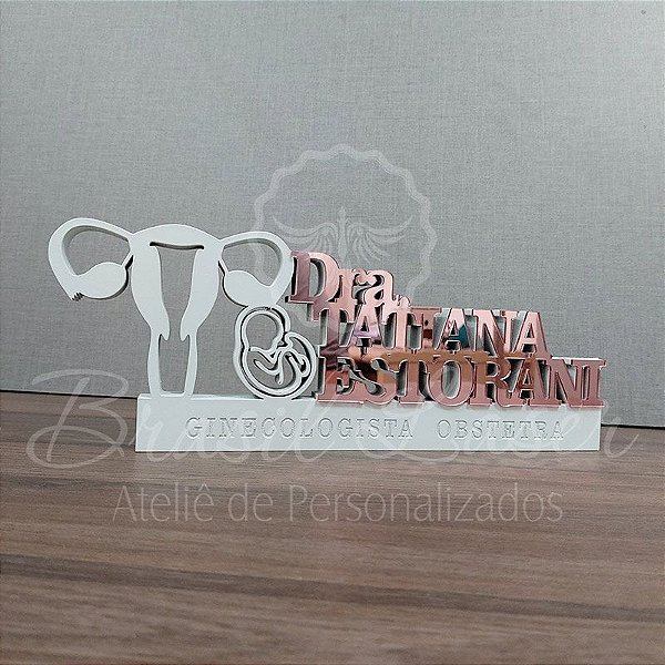Decoração 3D Profissão para Ginecologista Obstetra / Formatura de Ginecologia Obstretícia com Nome Personalizado