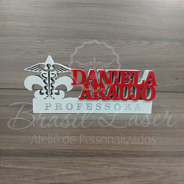 Decoração 3D Profissão para Professor / Professora / Pedagogo / Pedagoga / Formatura de Pedagogia com Nome Personalizado