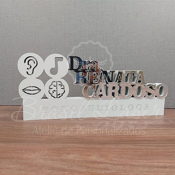 Decoração 3D Profissão para Fonoaudiólogo / Fonoaudióloga / Formatura de Fonoaudiologia com Nome Personalizado