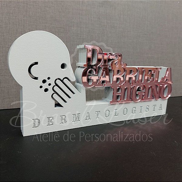 Decoração 3D Profissão para Dermatologista / Dermatologia / Formatura de Medicina com Nome Personalizado