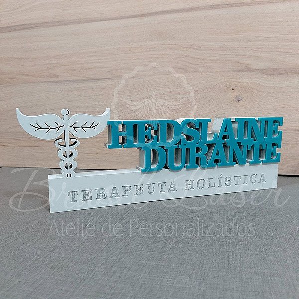 Decoração 3D Profissão para Terapeuta Holístico / Terapia Holística  com Nome Personalizado