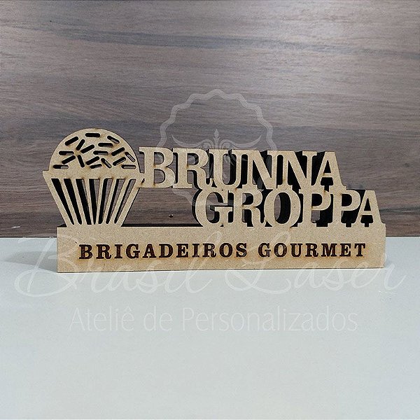 Decoração 3D Profissão para Brigadeiros Gourmet / Brigaderia / Confeitaria / Confeiteira / Patisserie com Nome Personalizado