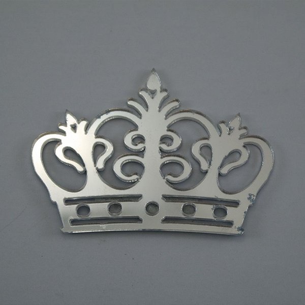 Coroa em Acrílico Espelhado Prata - Tamanhos disponibilizados na opção do anúncio