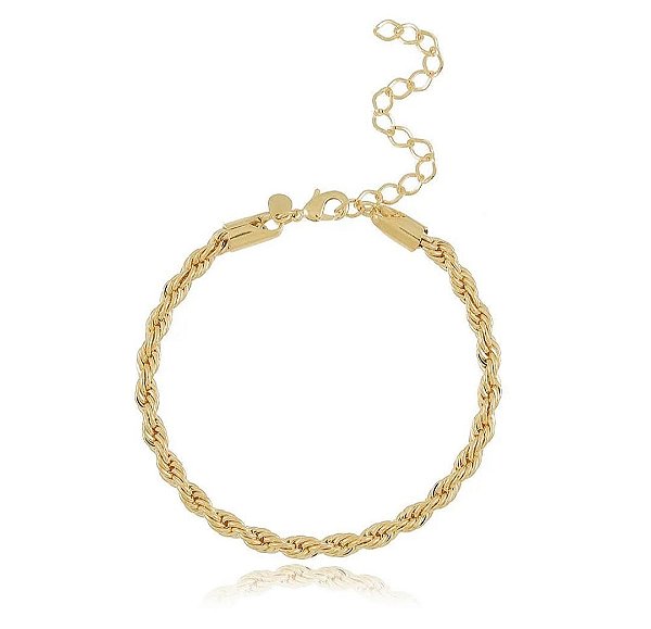 Pulseira Cordão Baiano Grossa banhada a ouro 18k