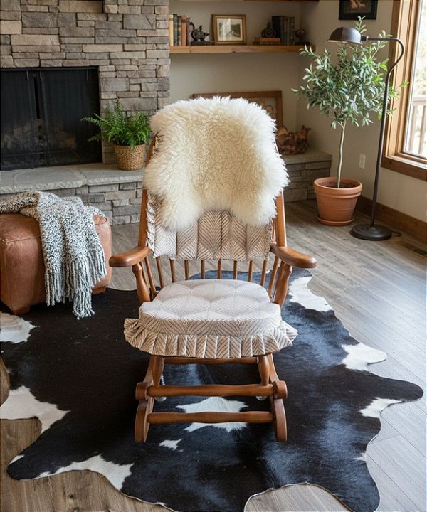 Cadeira de Balanço Veludo Escócia 90/40 x 60 x 50 - Moveis De Gramado