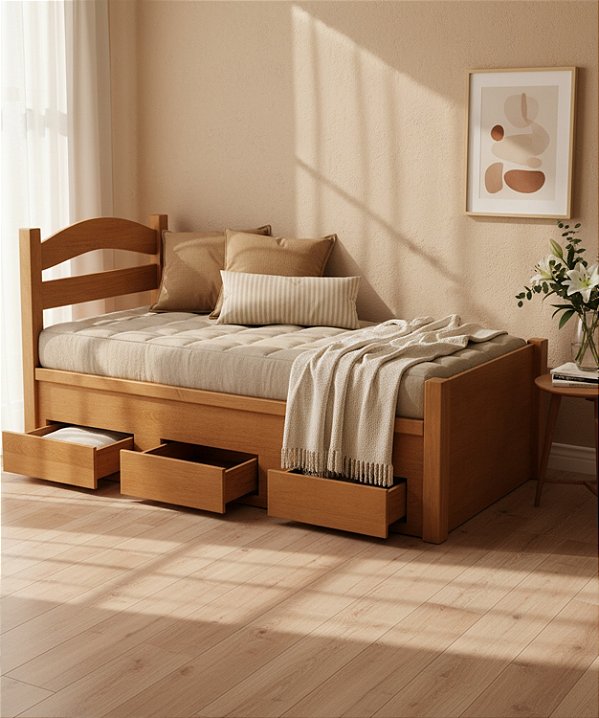 Bicama 1,90 x 90 - ( 03 Gavetas ) - Móveis de Gramado