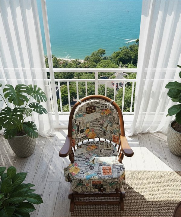 Cadeira de Balanço Jornal Encosto Baixo 90/40 x 60 x 50 - Moveis De Gramado