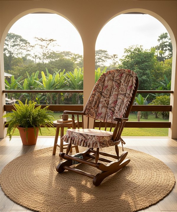 Cadeira De Balanço Estrelícia Bege 1,18/40 X 64 X 50 - Móveis De Gramado