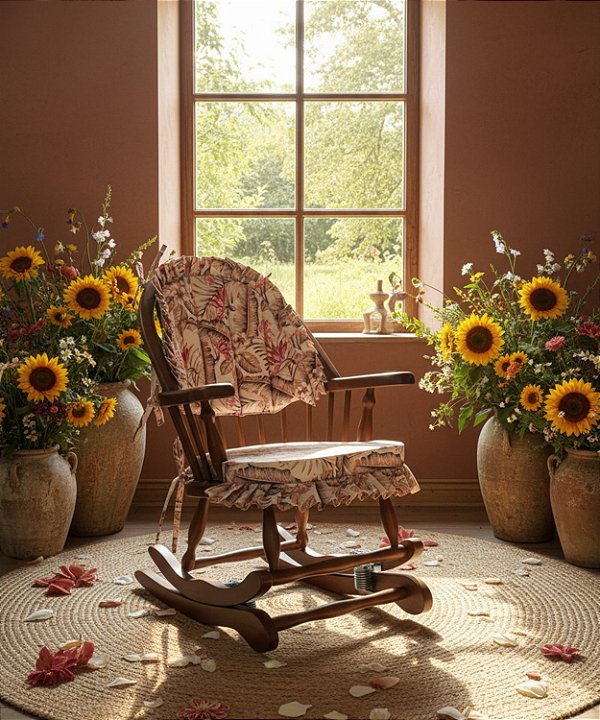 Cadeira de Balanço Chenile Bali 90/40 x 60 x 50 - Moveis De Gramado