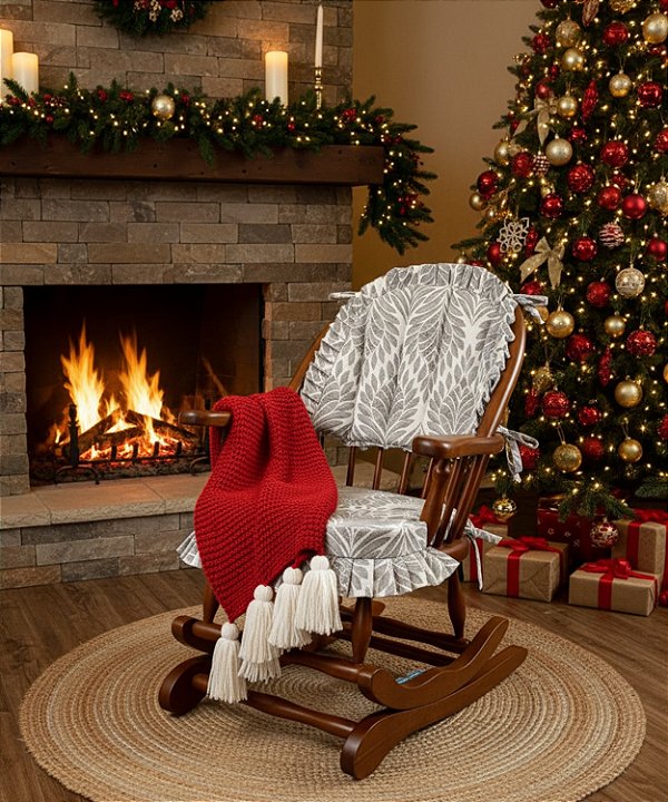 Cadeira de Balanço Frapê Cinza 90/40 x 60 x 50 - Moveis De Gramado