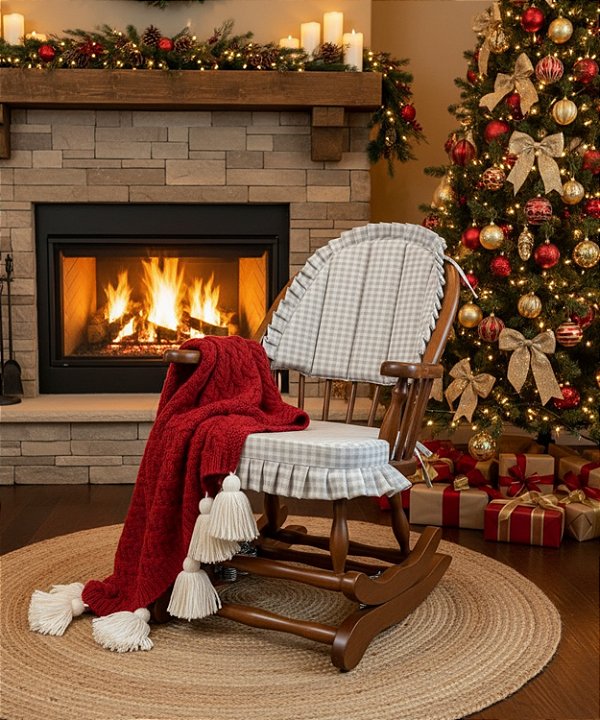 Cadeira de Balanço Frapê Cinza 90/40 x 60 x 50 - Moveis De Gramado