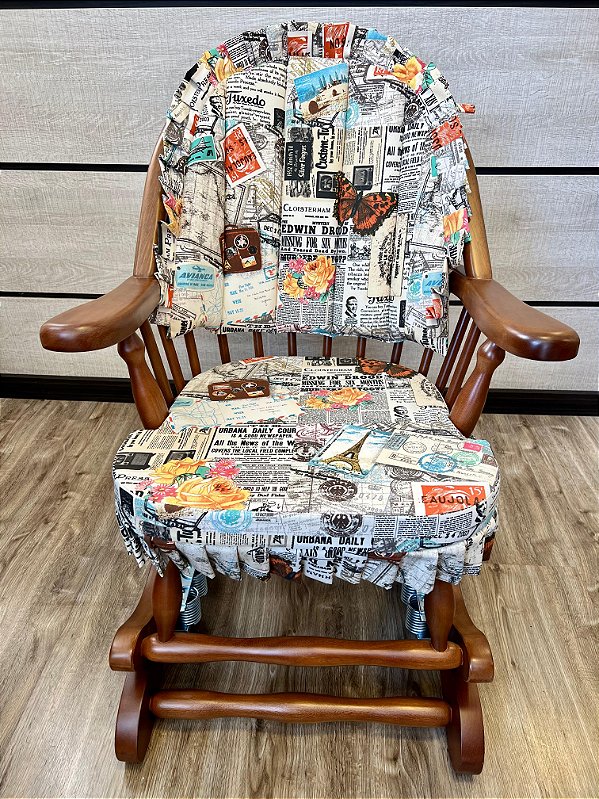 Cadeira de Balanço Jornal Encosto Baixo 90/40 x 60 x 50 - Moveis De Gramado