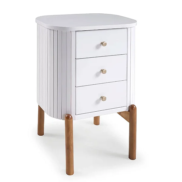 Mesa de Cabeceira Aurora 3 Gavetas 68 x 50 x 43 - ( 02 Unidades ) - Móveis 3D