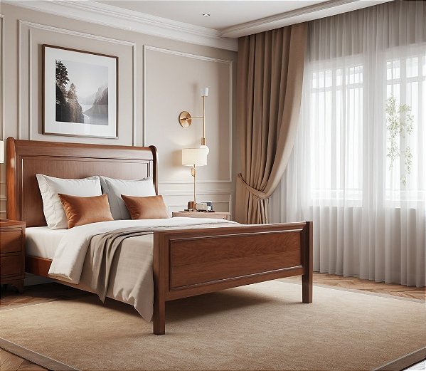 Cama de Madeira Maciça - Móveis de Gramado