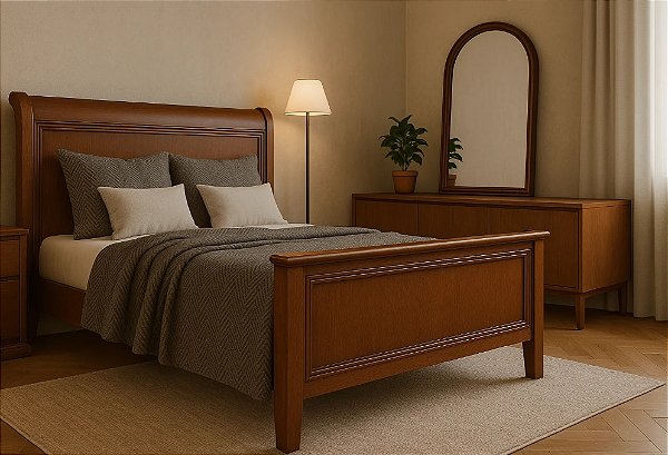 Cama de Madeira Maciça - Móveis de Gramado