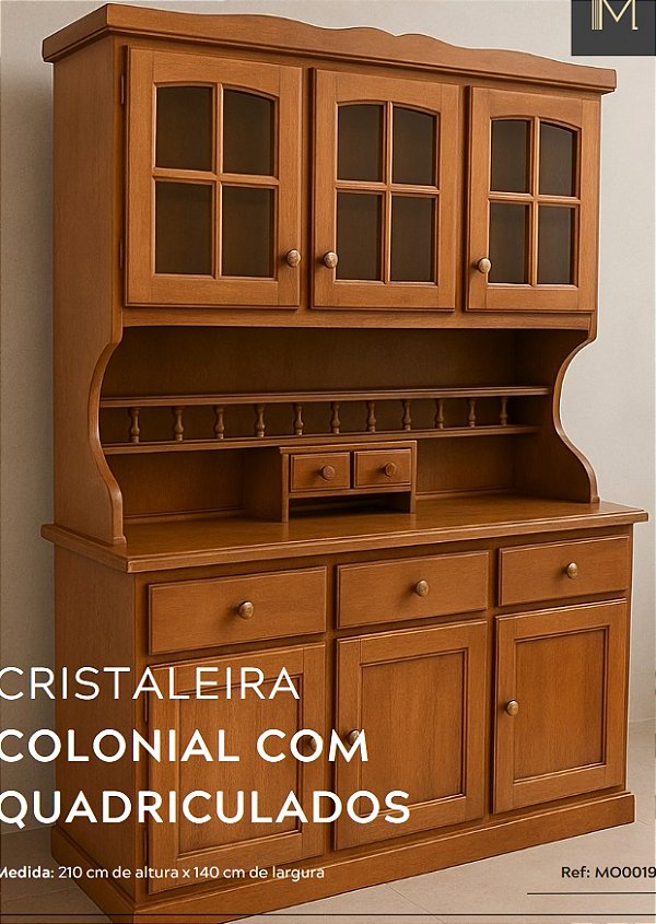 Cristaleira 2,10 x 1,40 x 50  - Móveis de Gramado