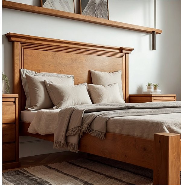 Cama de Madeira Maciça - Móveis de Gramado