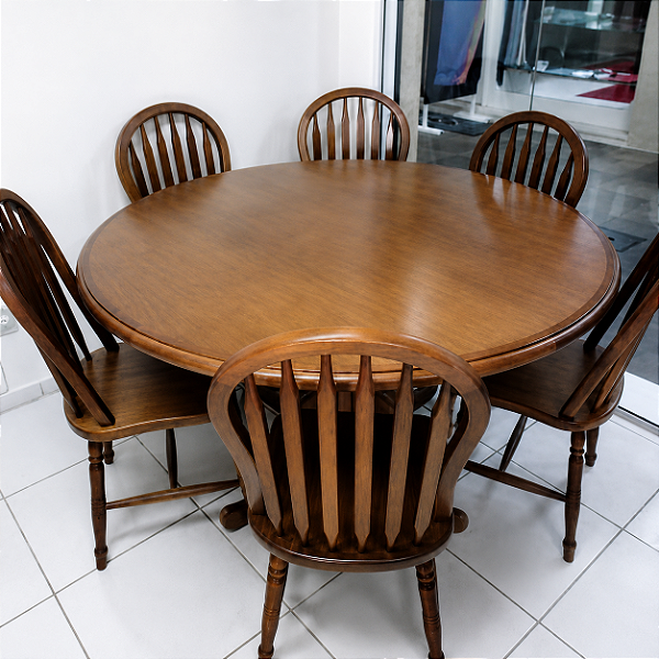 Sala de Jantar Gramado 1,70 x 1,70 - (08 Cadeiras) - Madeira Maciça - Moveis de Gramado