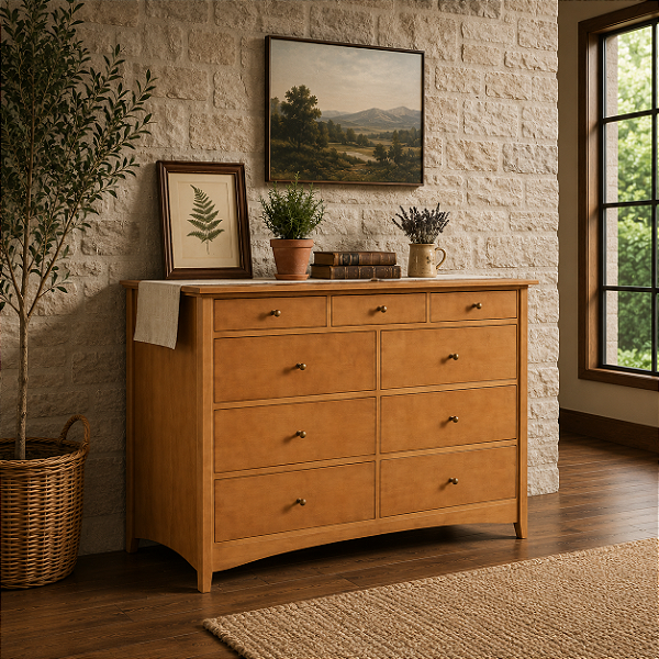 Cômoda Mariante 1,60 x 55 x 1,10 - (09 Gavetas)- Madeira Maciça - Móveis de Gramado