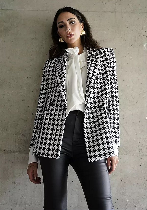 Casaco Tweed Pied de Poule