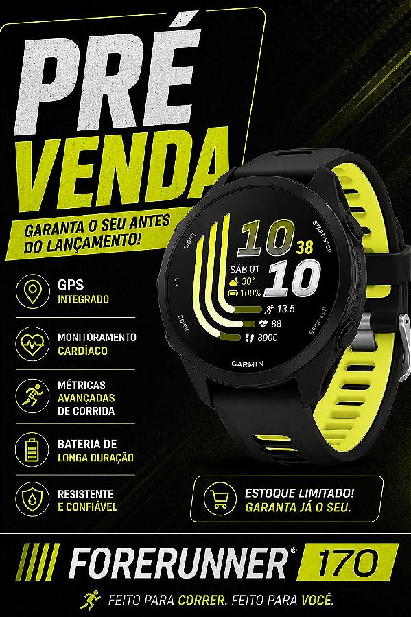 Garmin Forerunner 170 AMOLED Basic Preto PRE VENDA