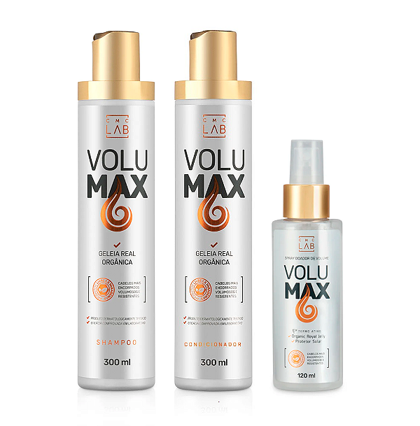Kit Volumax - Shampoo, Condicionador e Spray de Cabelo