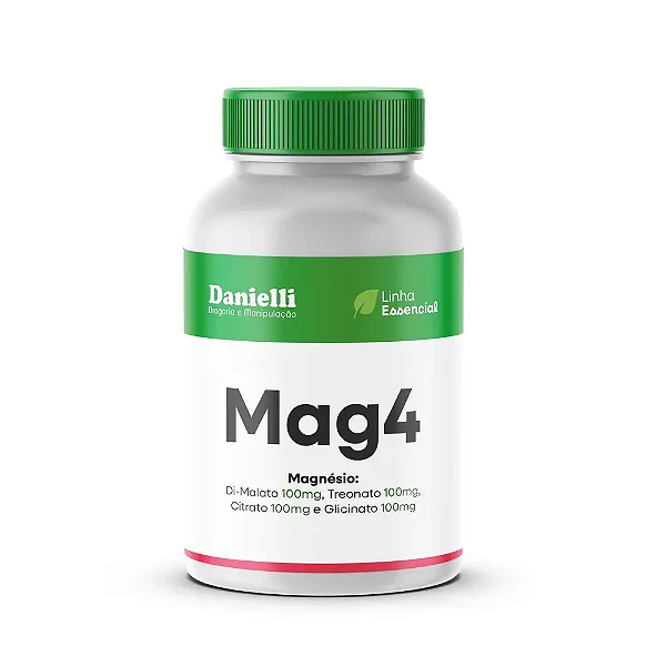 Mag4 Magnésio 4em1 - Dimalato, Treonato, Citrato e Glicinato 400mg