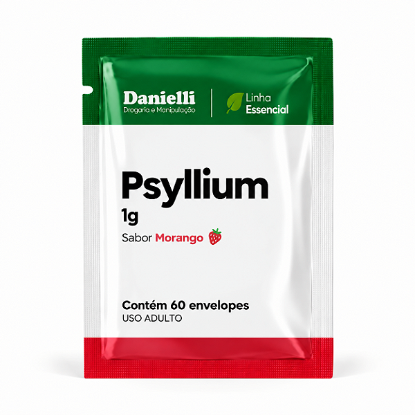Psyllium 1g – 60 envelopes – Sabor Morango