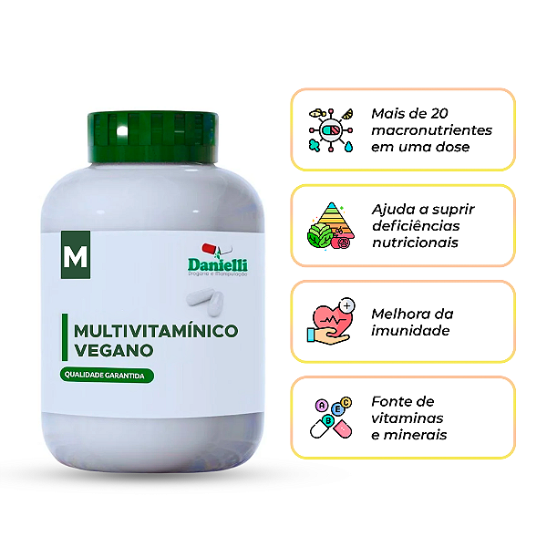 Multivitamínico Vegano - 30 Cápsulas Vegetais