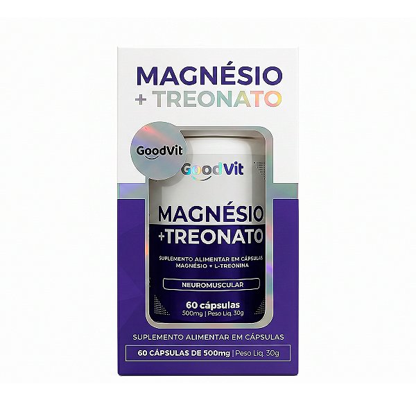 Magnésio Treonato 500mg 60 Cápsulas - Good Vit