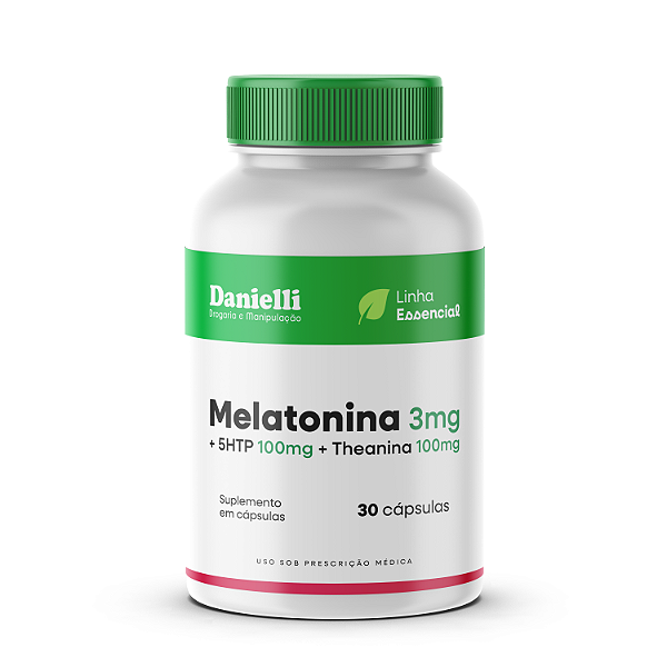 Melatonina 3mg + 5HTP 100mg + Theanina 100mg