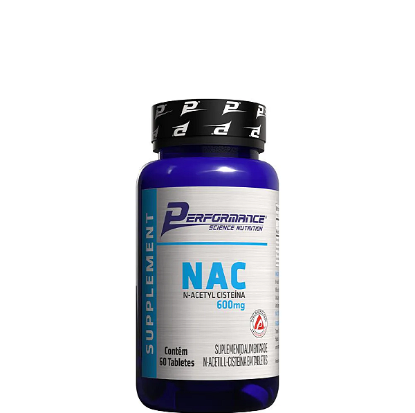 NAC N-Acetyl Cisteína 600Mg - 60 Tabletes - Performance Nutrition