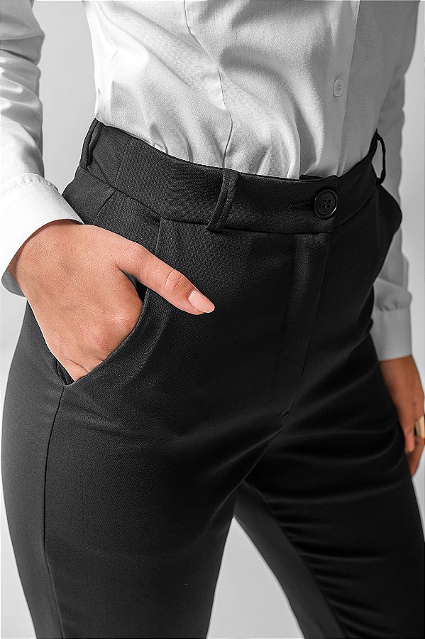 Calça de alfaiataria reta feminina