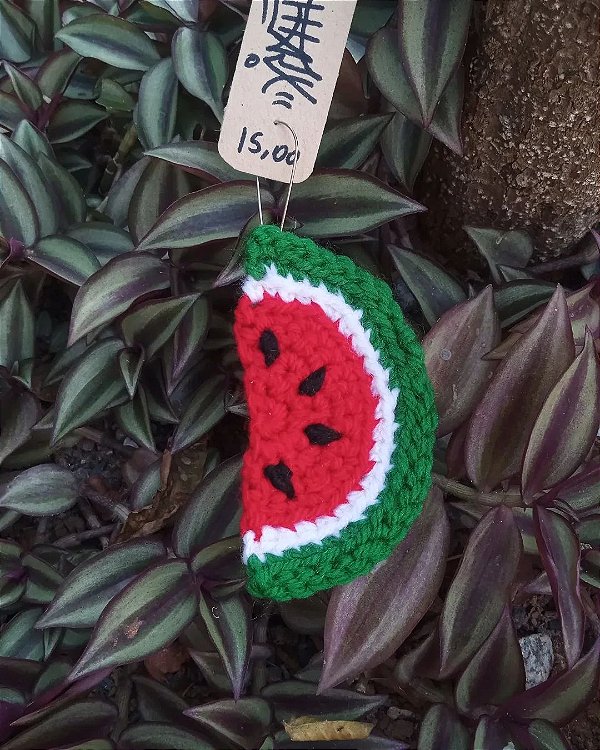 Brinco melancia meia lua