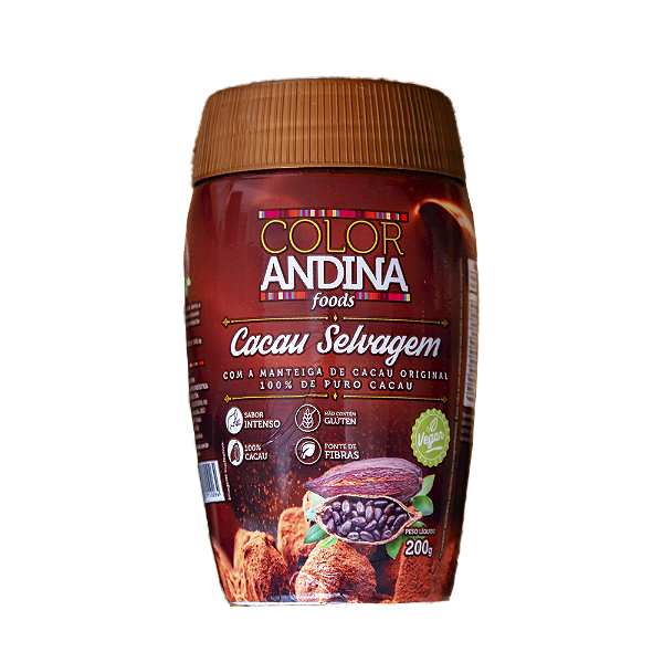 CACAU SELVAGEM 200g 100% PURO (COLOR ANDINA)