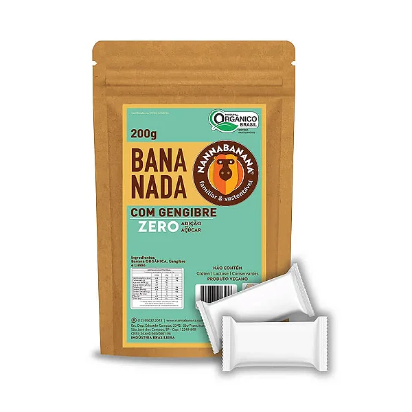 BANANADA COM GENGIBRE ZERO - PACOTE 200g (Nanabanana)