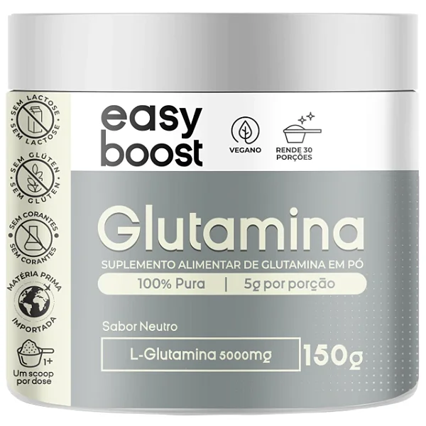 Glutamina 100%Pura com 30 porções de 5g (Easy boost)