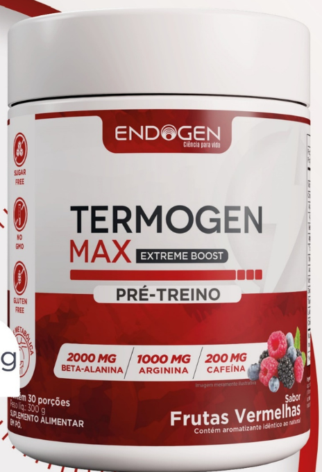 Pré Treino Termogen Max Frutas Vermelhas 300g (Endogen)