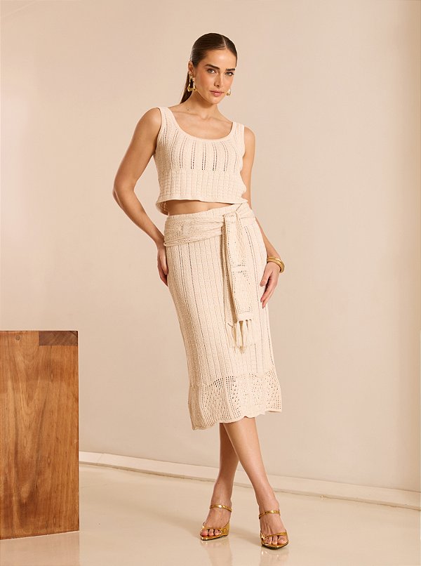 Coordenado Perla em Tricot Bege