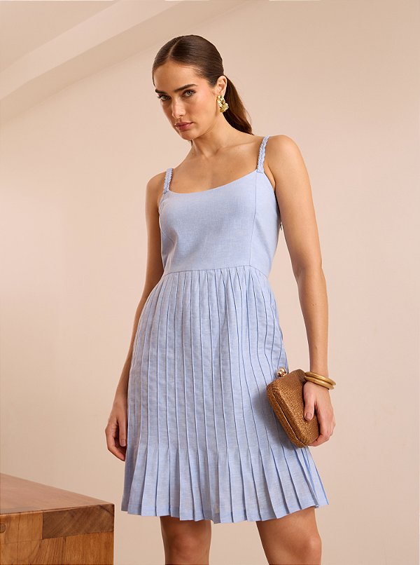 Vestido Joyce Cambraia Azul