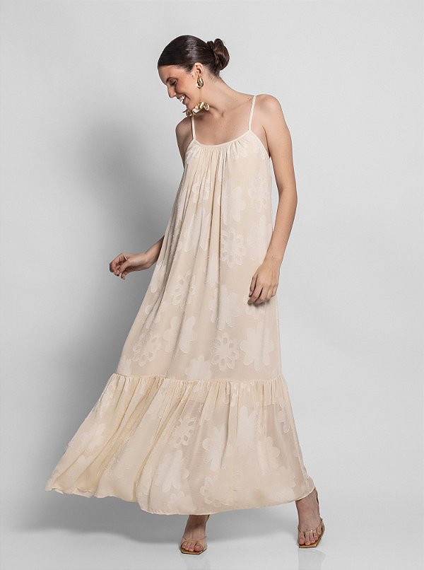 Vestido Darlene Chifon Devorê Pérola