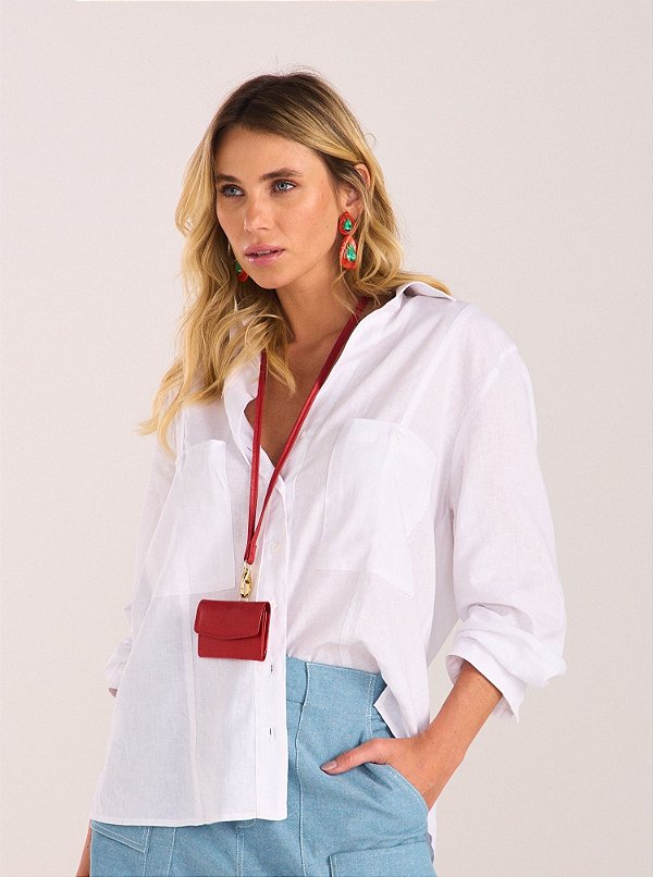 Camisa Nilva Cambraia Recorte Branco