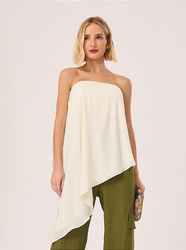 Blusa Debora Crepe Fluido Creme