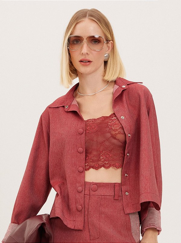 Top Luiza Renda Bordô