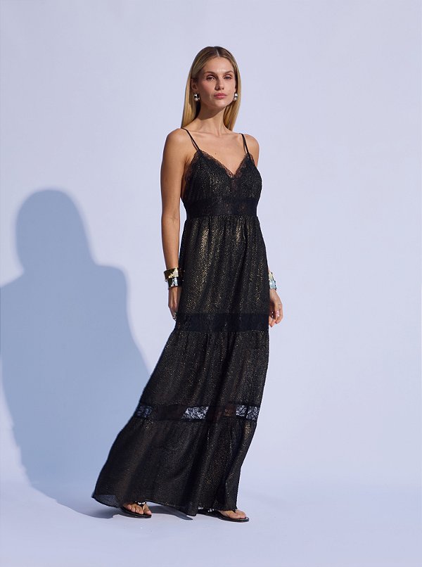 Vestido Hanna Jacquard Preto