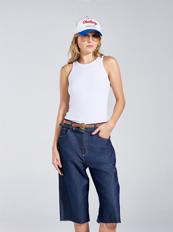 Bermuda Jeans Dalila Reta Azul